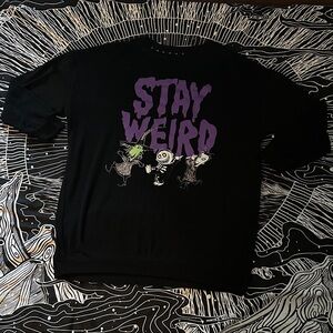 Stay Weird Women’s Halloween Nightmare Before Christmas Thin Black Pullover